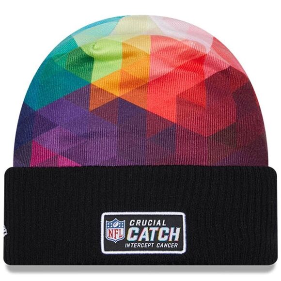 Men's New England Patriots New Era Black 2023 NFL‎ Crucial Catch Cuffed Knit Hat - Picture 2 of 5